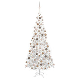 NNEVL Artificial Pre-lit Christmas Tree with Ball Set L 240 cm White