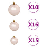 NNEVL Artificial Pre-lit Christmas Tree with Ball Set L 240 cm White