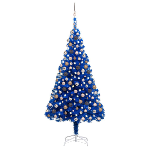 NNEVL Artificial Christmas Tree with LEDs&Ball Set Blue 240 cm PVC