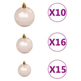 NNEVL Artificial Christmas Tree with LEDs&Ball Set Green 210 cm PVC