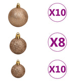 NNEVL Artificial Christmas Tree with LEDs&Ball Set Green 210 cm PVC