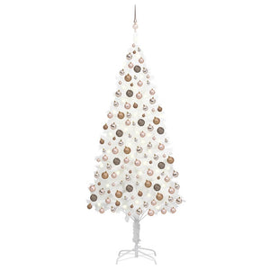 NNEVL Artificial Christmas Tree with LEDs&Ball Set White 210 cm