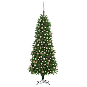 NNEVL Artificial Christmas Tree with LEDs&Ball Set 240 cm Green