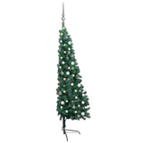 NNEVL Artificial Half Christmas Tree with LEDs&Ball Set Green 210 cm