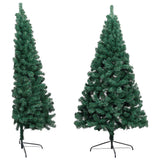 NNEVL Artificial Half Christmas Tree with LEDs&Ball Set Green 210 cm