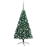 NNEVL Artificial Half Christmas Tree with LEDs&Ball Set Green 240 cm