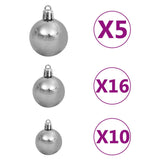 NNEVL Artificial Christmas Tree with LEDs&Ball Set 210cm 910 Branches