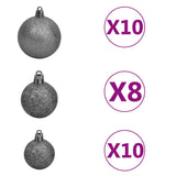 NNEVL Artificial Christmas Tree with LEDs&Ball Set L 240 cm White
