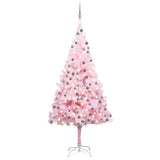 NNEVL Artificial Christmas Tree with LEDs&Ball Set Pink 210 cm PVC