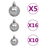 NNEVL Artificial Christmas Tree with LEDs&Ball Set Black 210 cm PVC