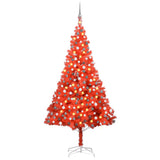 NNEVL Artificial Christmas Tree with LEDs&Ball Set Red 210 cm PVC