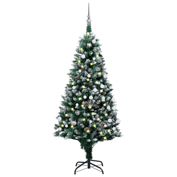 NNEVL Artificial Pre-lit Christmas Tree with Ball Set&Pine Cones 180 cm