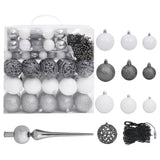 NNEVL Artificial Christmas Tree with LEDs&Ball Set&Pine Cones 240 cm