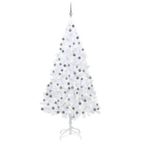 NNEVL Artificial Christmas Tree with LEDs&Ball Set White 210 cm PVC