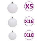 NNEVL Artificial Christmas Tree with LEDs&Ball Set 210 cm Green
