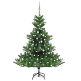 NNEVL Nordmann Fir Artificial Christmas Tree LED&Ball Set Green 180cm