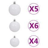 NNEVL Nordmann Fir Artificial Christmas Tree LED&Ball Set Green 180cm