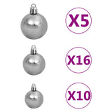 NNEVL Nordmann Fir Artificial Christmas Tree LED&Ball Set Green 240cm