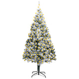 NNEVL Artificial Christmas Tree with LEDs&Flocked Snow Green 300 cm PVC