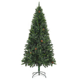 NNEVL Artificial Christmas Tree with LEDs&Pine Cones Green 210 cm