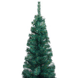 NNEVL Slim Artificial Christmas Tree with LEDs&Stand Green 120 cm PVC