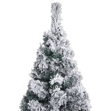 NNEVL Slim Christmas Tree with LEDs&Flocked Snow Green 120 cm PVC