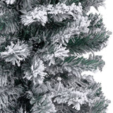 NNEVL Slim Christmas Tree with LEDs&Flocked Snow Green 120 cm PVC