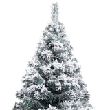 NNEVL Artificial Christmas Tree with LEDs&Flocked Snow Green 120 cm