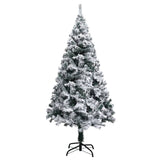 NNEVL Artificial Christmas Tree with LEDs&Flocked Snow Green 150 cm