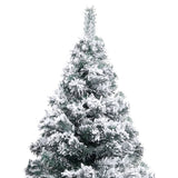 NNEVL Artificial Christmas Tree with LEDs&Flocked Snow Green 150 cm
