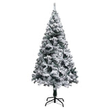 NNEVL Artificial Christmas Tree with LEDs&Flocked Snow Green 180 cm