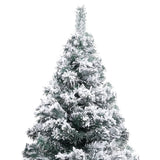 NNEVL Artificial Christmas Tree with LEDs&Flocked Snow Green 180 cm