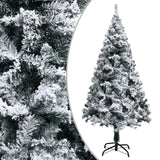 NNEVL Artificial Christmas Tree with LEDs&Flocked Snow Green 210 cm