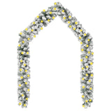 NNEVL Christmas Garland with LEDs&Flocked Snow Green 5 m PVC