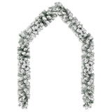 NNEVL Christmas Garland with LEDs&Flocked Snow Green 5 m PVC