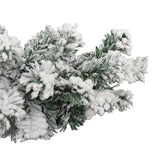 NNEVL Christmas Garland with LEDs&Flocked Snow Green 10 m PVC