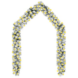 NNEVL Christmas Garland with LEDs&Flocked Snow Green 20 m PVC