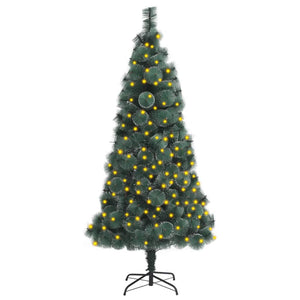 NNEVL Artificial Christmas Tree with LEDs&Stand Green 120 cm PET