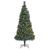NNEVL Artificial Christmas Tree with LEDs&Stand Green 150 cm PET