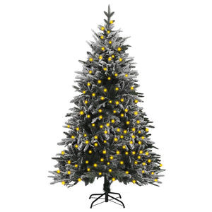 NNEVL Artificial Christmas Tree with LEDs&Flocked Snow 180 cm PVC&PE