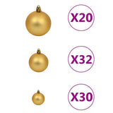 NNEVL Artificial Christmas Tree with LEDs&Ball Set LEDs 400 cm White