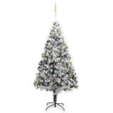 NNEVL Artificial Christmas Tree LEDs&Ball Set&Flocked Snow Green 300 cm