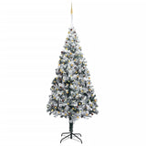 NNEVL Artificial Christmas Tree LEDs&Ball Set&Flocked Snow Green 400cm