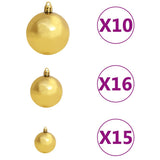 NNEVL Artificial Christmas Tree with LEDs&Ball Set Green 210 cm PVC