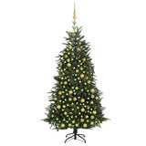NNEVL Artificial Christmas Tree LEDs&Ball Set Green 210 cm PVC&PE