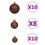 NNEVL Artificial Christmas Tree LEDs&Ball Set Green 210 cm PVC&PE