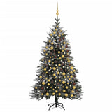 NNEVL Artificial Christmas Tree LED&Ball Set&Flocked Snow 210cm PVC&PE