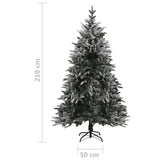 NNEVL Artificial Christmas Tree LED&Ball Set&Flocked Snow 210cm PVC&PE