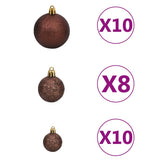 NNEVL Artificial Christmas Tree LED&Ball Set&Flocked Snow 210cm PVC&PE