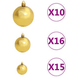 NNEVL Artificial Christmas Tree LED&Ball Set&Flocked Snow 210cm PVC&PE